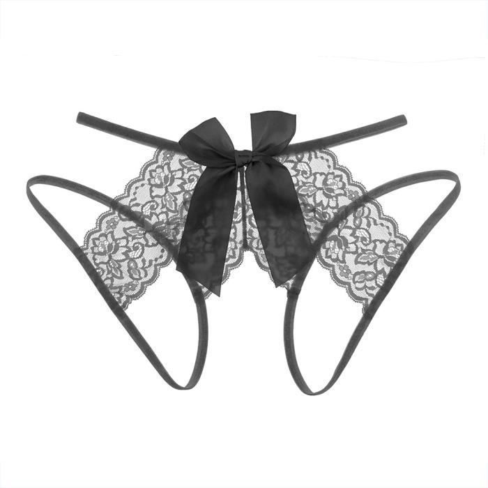 Culotte Slip Lingerie En Dentelle Transparente Pour Femmes Entrejambe