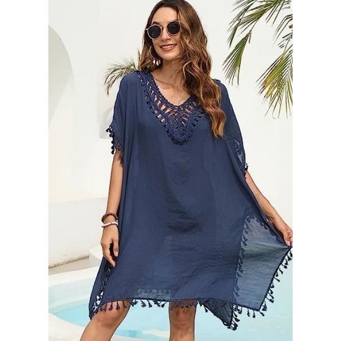 Femmes Robe De Plage Col En V Bikini Cover Ups Gland Plage Maillots De