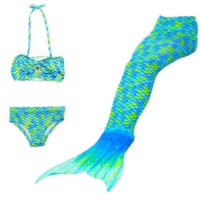 Maillot De Bain Queue De Sir Ne Bikini Mermaid Pi Ces Ensembles Vert Cdiscount Pr T Porter
