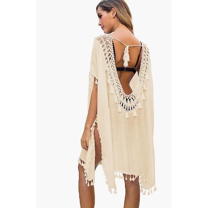 Femmes Robe De Plage Col En V Bikini Cover Ups Gland Plage Maillots De