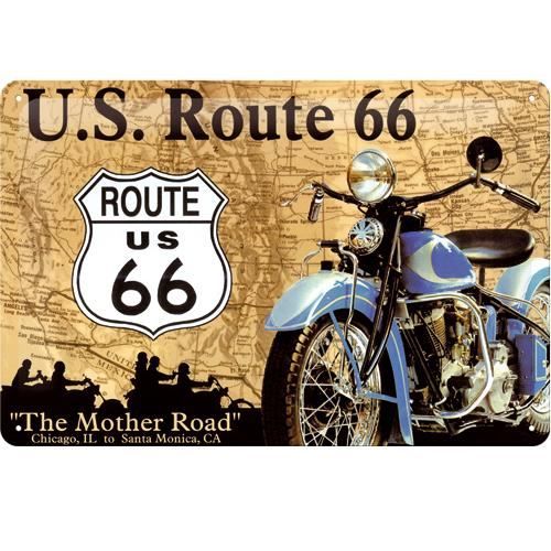 Plaque métal Route 66 Moto