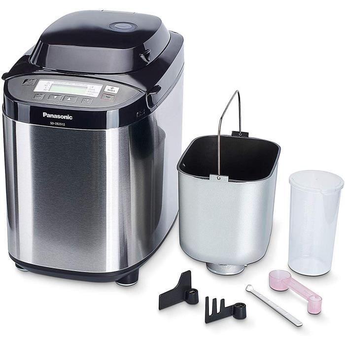 Panasonic Machine à Pain SD-ZB2512KXE, 33 Programmes, Spécial Pain sans Gluten, Pâte à Pizza, Pain Complet, Confiture, 3 tailles...