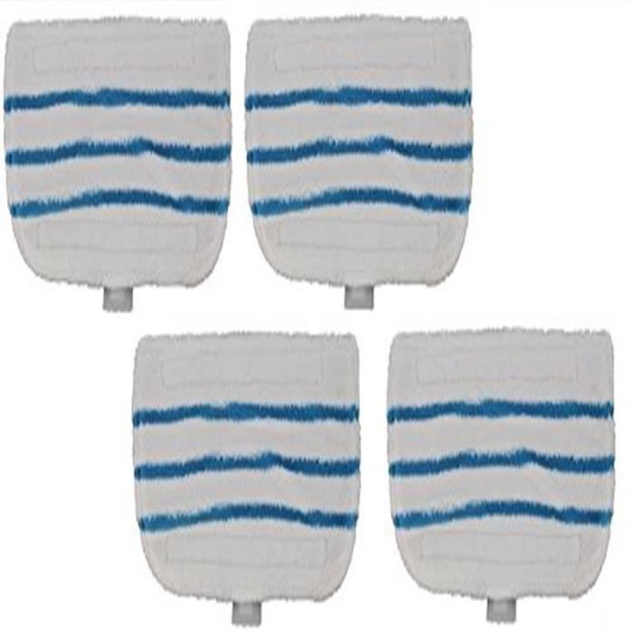 FSMP20 Lot de 4 lingettes nettoyage microfibre pour balai vapeur Black & Decker, velcro, lavable