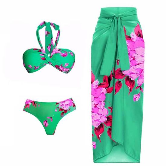 Femme Maillot de bain une pièce Bikini Cravate Mousseline de soie Maxi