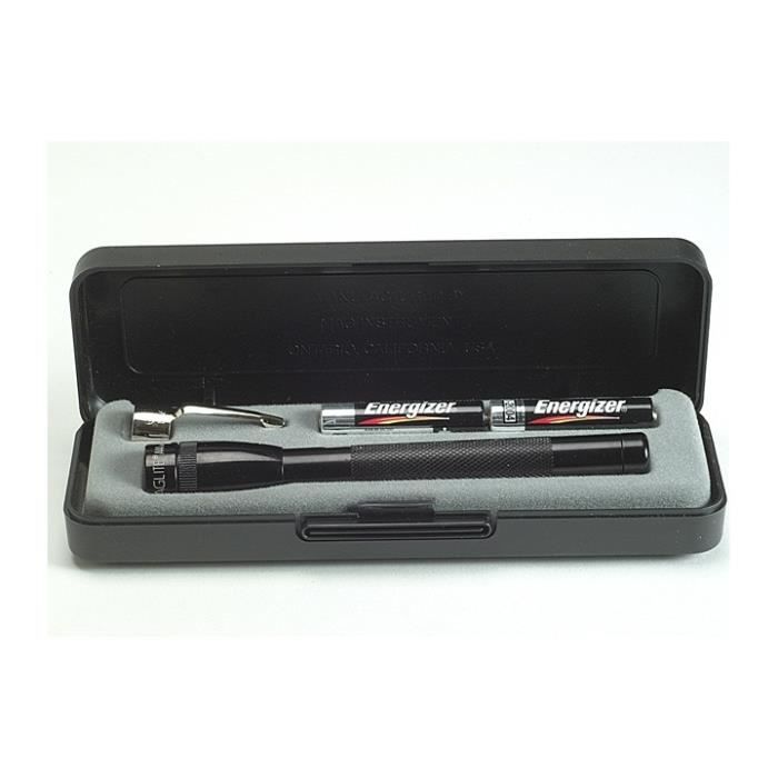 Mini Maglite 2 x torche AAA - clip, piles et boîte - lampe de poche Mag officiel