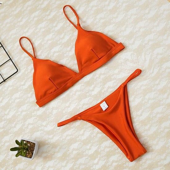 Maillot De Bain Bikini Soutien Gorge Push Up Et Culotte Tanga Pour Femme Micro Maillot De