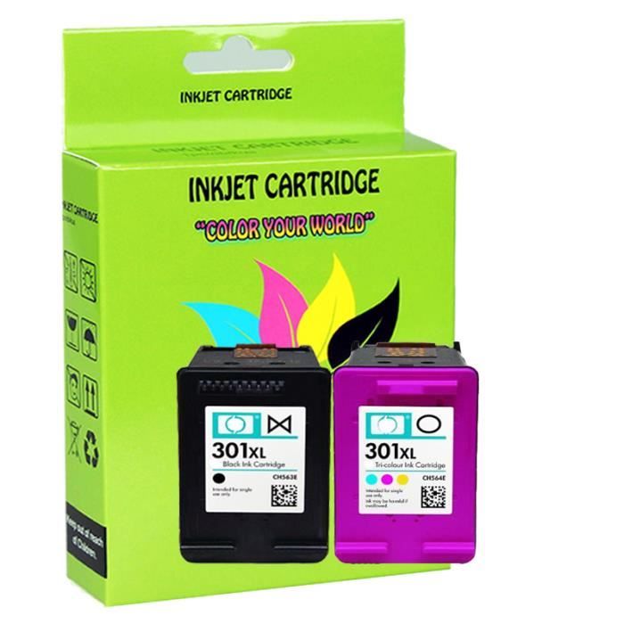 2x cartouche d'imprimante pour Compatible HP 301 XL Deskjet 1510 2540 4500 ENVY Officejet 2620