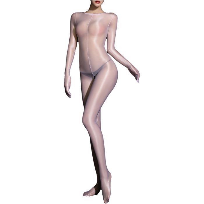 Iixpin Femme Lingerie Sexy Ouvert Entrejambe Bodystocking Transparent