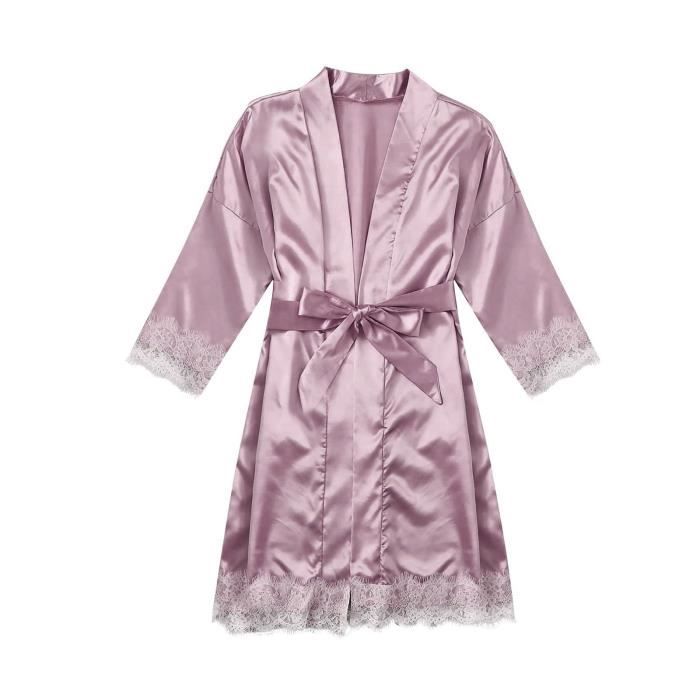 Robe De Chambre Satin Soie Pyjamas Femmes Chemise De Nuit Lingerie Robes Sous V Tements