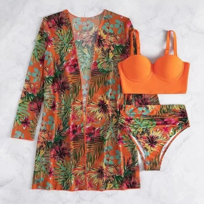 Maillot De Bain Pi Ces Dames Bikini Sexy Floral Multicolore Ch Le De