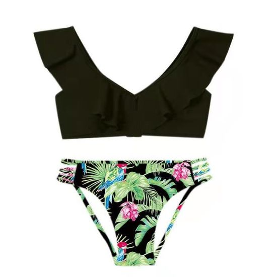 Maillot De Bain Mode Filles Pi Ces Volants Mignon Imprime Bikini De Plage Filles Ans