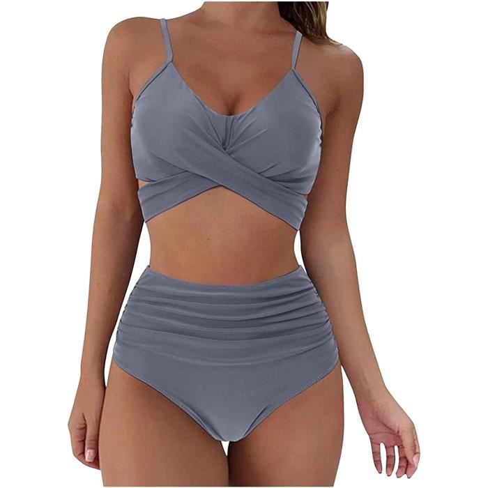 Maillots de Bain Femme Deux Pièces Halter Avant Croix Désign Bikini Top