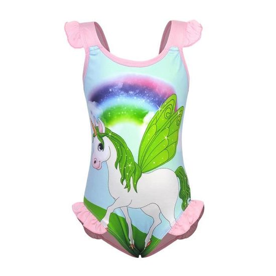 Amzbarley Licorne Maillot De Bain Fille Enfant Bikini Une Pi Ce Maillots Tenue De Plage T