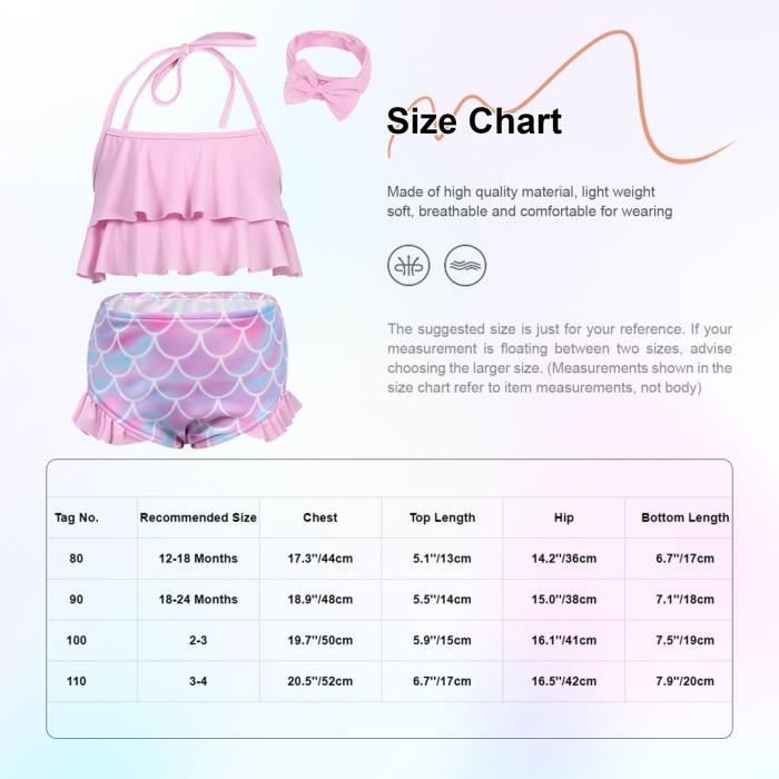 Freebily Bikini Enfant Fille Maillot De Bain Deux Pieces Sir Ne Haut Volants Culotte De Bain