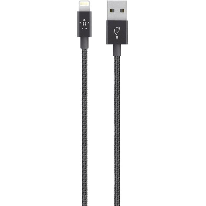 BELKIN Câble métallique Lightning 2.4A Noir
