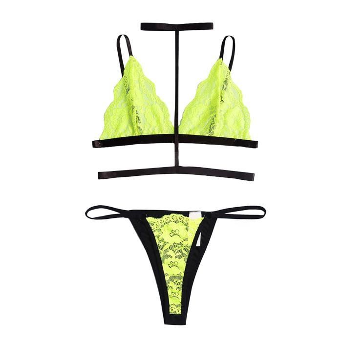 Ensemble De Lingerie Nouveau Femmes Cils Dentelle Sans Fil V Cou