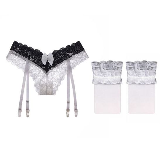 Soutien Gorge Porte Jarretelles En Dentelle Sexy Pour Femme Bas De Cuisse Lingerie Pour Femme