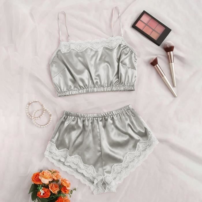 PYJAMA CHEMISE DE NUIT Nouveau Sexy Dentelle Lingerie Soie Sous vêtements Vêtements de nuit