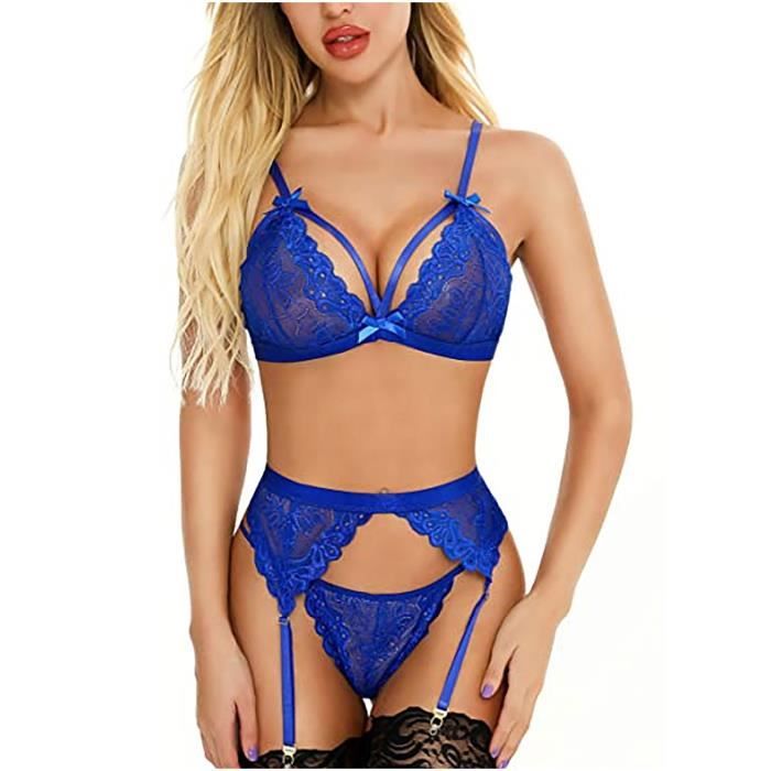 Femmes Mode Élégante Lingerie Sexy Dentelle Gaze Sous Vêtements Body