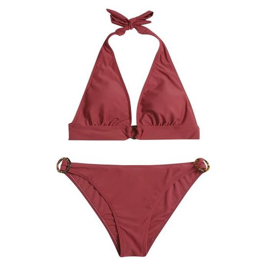 Bikini Maillot de bain sexy une pièce à rayures pour femme Maillot de