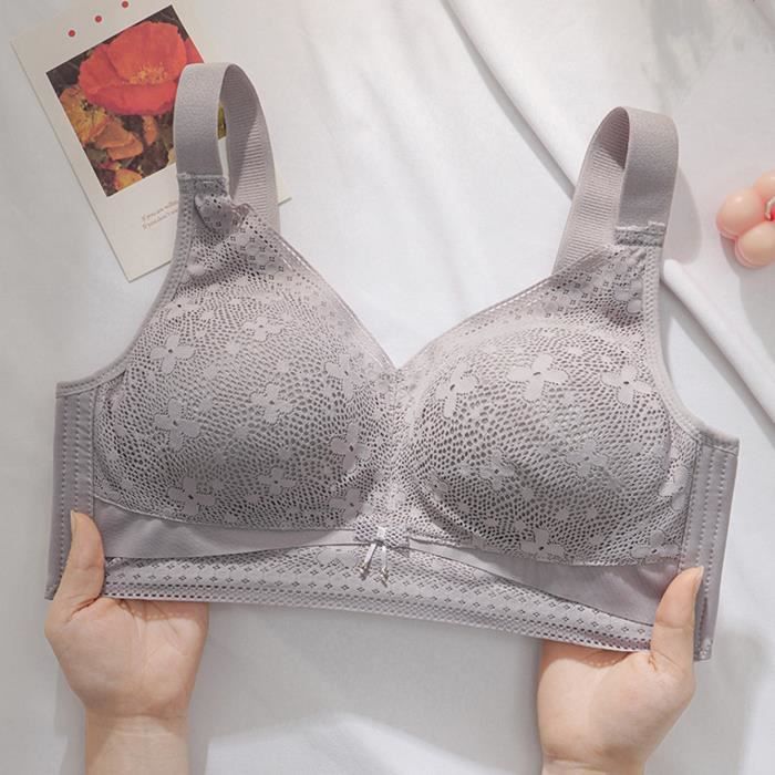 Soutien Gorge De Lingerie En Dentelle De Couleur Unie Pour Femmes Gris