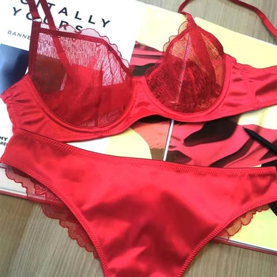 Ensemble Lingerie Femme Dentelle Sexy A Mode Polyvalente Froncee Dans