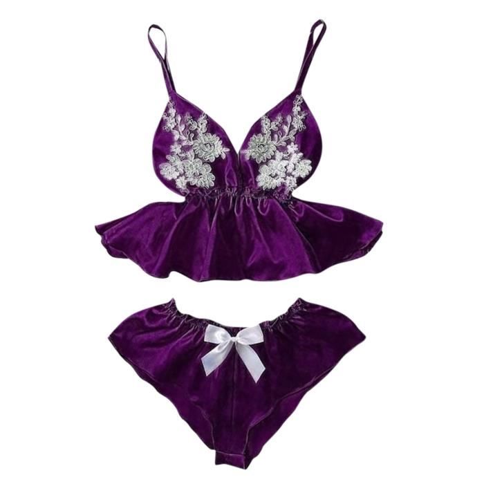 Ensemble De Lingerie Femmes Plus La Taille Corset Dentelle Floral