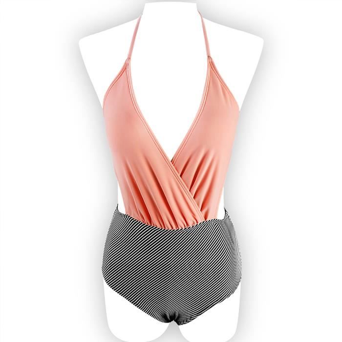 Maillot De Bain Une Pi Ce Bikini Dos Nu Bretelles Femme Gris Cdiscount Pr T Porter