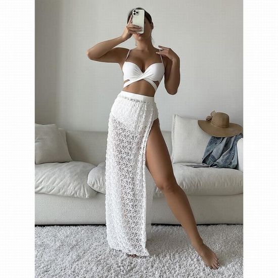 Ensemble 2 pièces Bikini une pièce jupe de plage maillot de bain sexy femme robe de plage sexy