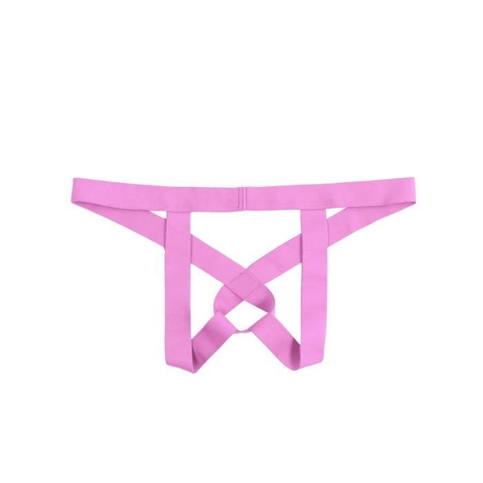 YOOJIA Homme Slip Taille Basse Jockstrap Ouvert String Ficelle Homme Sexy Lingerie Sous