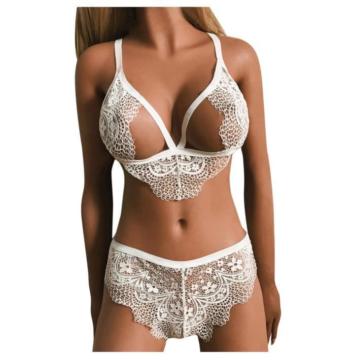 Femmes Lingerie Corset Dentelle Bandage Push Up Top Soutien Gorge