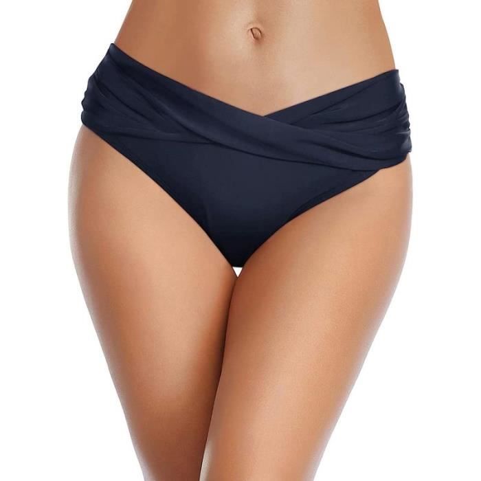 Bas De Maillot De Bain Menstruel Femme Bikini Mid Waisted Triangle