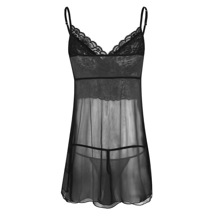 Yonghs Fr Lingerie Sissy Homme Sexy Dentelle Robe Transparente V Tement