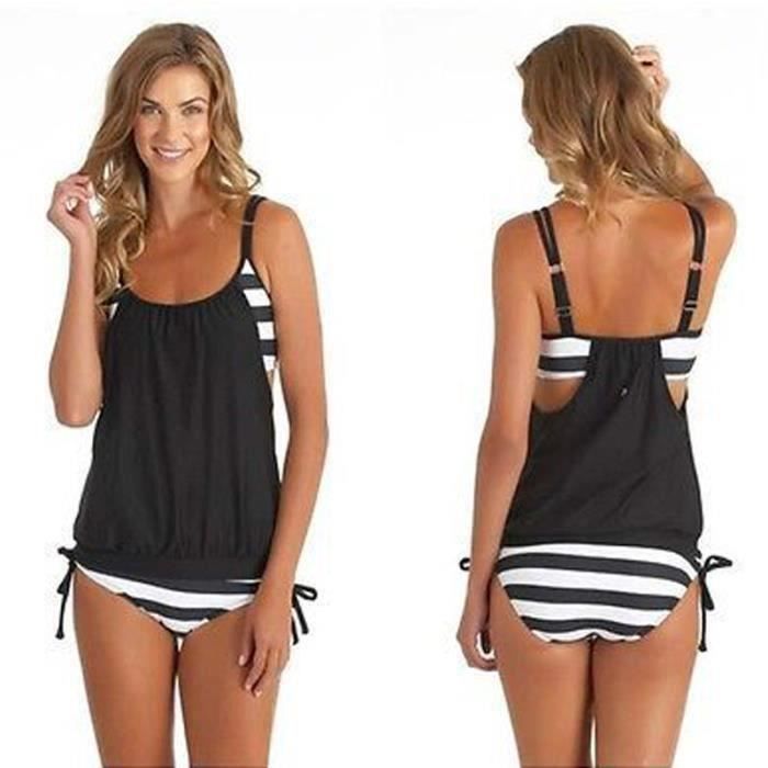 Maillot de Bain 2 Pièces Femme Tankini Ensembles Maillots Bikini Set