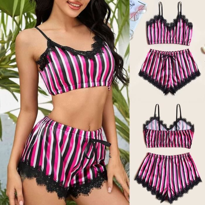 COORDONNES ENSEMBLE LINGERIE Femmes Dentelle Satin Soutien Gorge Sans