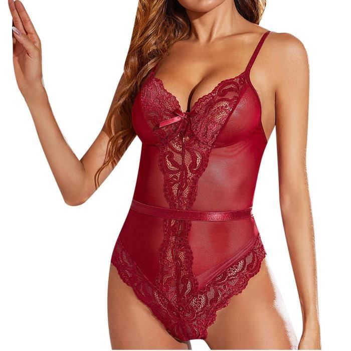 Femmes Sexy Col En V Lingerie Dentelle Pissage V Tements De Nuit