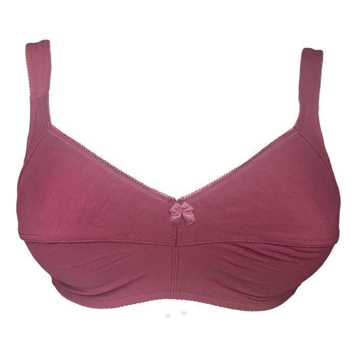 Soutien gorge coton rose sans armatures F lingerie femme grande taille Rose Cdiscount Prêt