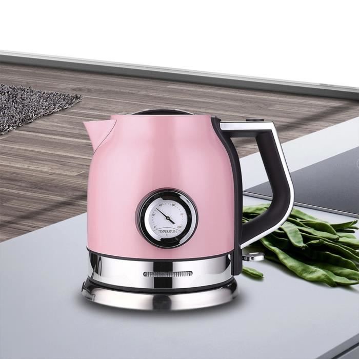 bouilloire en acier inoxydable bouilloire électrique en acier inoxydable avec thermomètre pot d'isolation de pot de café rose