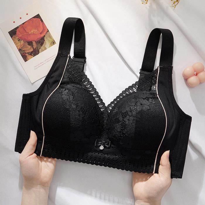 Soutien Gorge De Lingerie En Dentelle De Couleur Unie Pour Femmes Noir