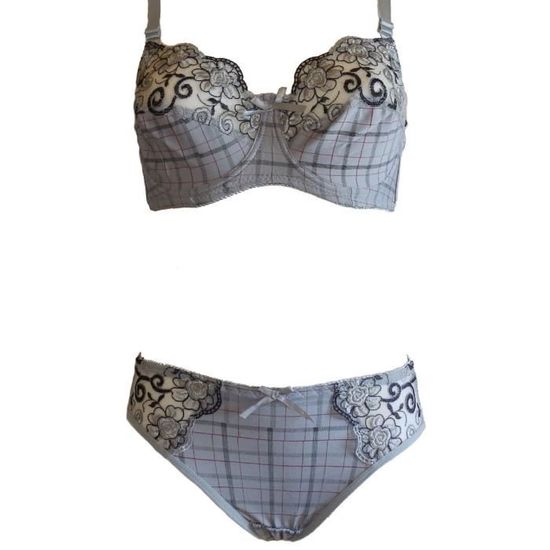 Ensemble Lingerie Soutien Gorge Culotte Gris Cdiscount Pr T Porter