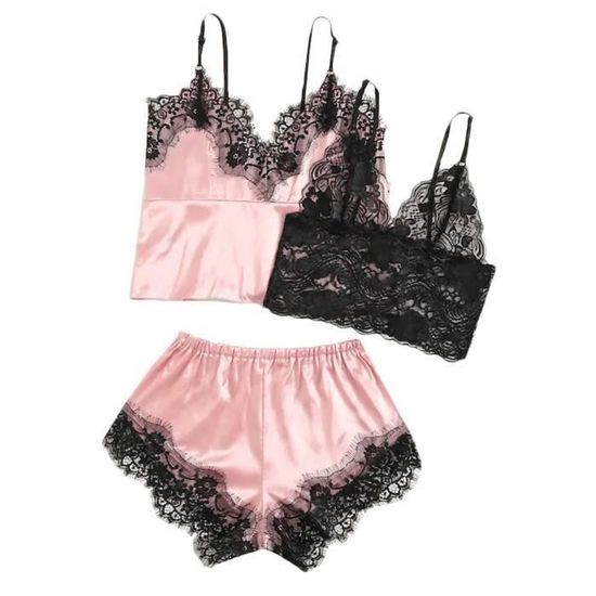 Ensemble Lingerie Autrement Tresors Dentelle Rose Rose