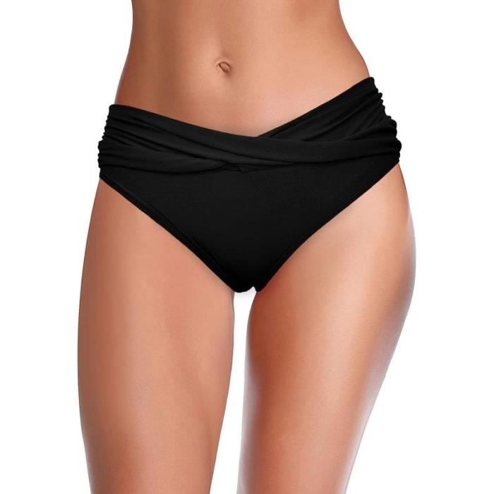 Bas De Maillot De Bain Menstruel Femme Bikini Mid Waisted Triangle Classique Bas De Maillot De
