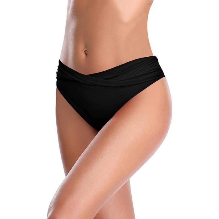 Bas De Maillot De Bain Menstruel Femme Bikini Mid Waisted Triangle