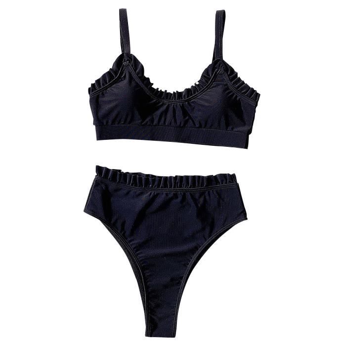 Maillot De Bain Femmes Sexy Bikini Maillots De Bain Solides Volants