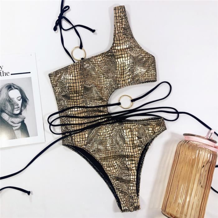 Maillot De Bain In X Maillot De Bain Dor Sexy Mat Riel Brillant Ensemble Bikini Mod Le