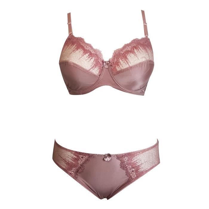 Ensemble Soutien Gorge E Et Culotte Rose Fil Brillants Lingerie Grande Taille Rose