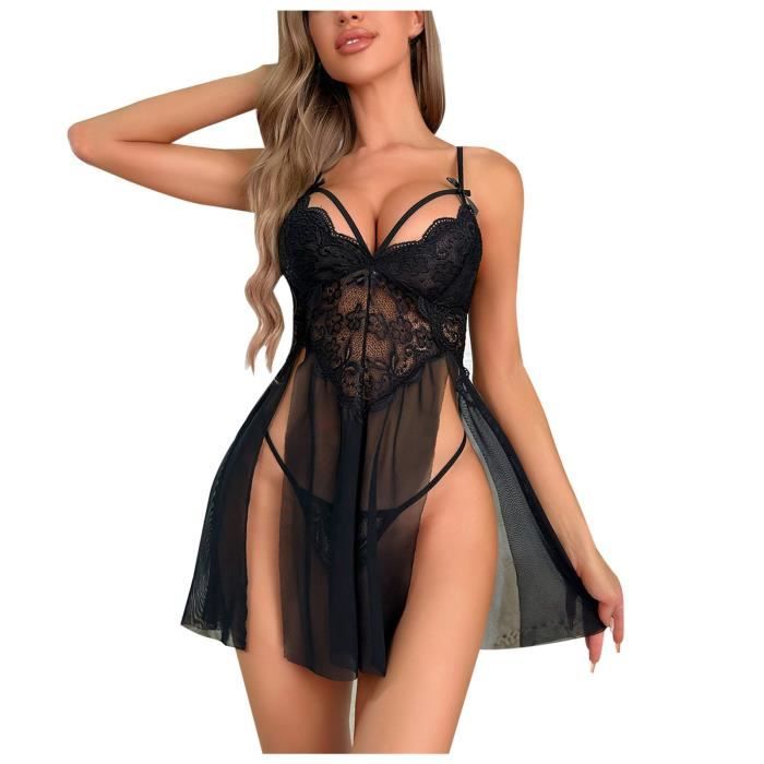 Ensemble De Lingerie Sexy Pour Dames Couleur Unie Joli Ensemble De
