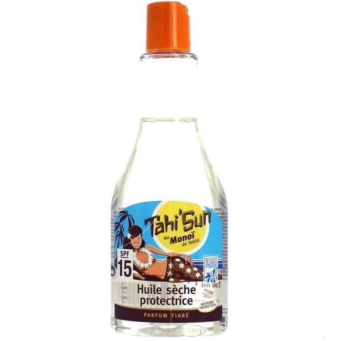 Tahi'sun au monoï de Tahiti - Huile sèche protectrice parfum tiare SPF15 - 150ml