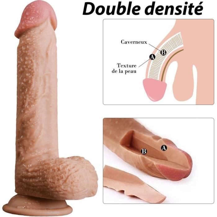 22Cm Gode Xxl Réaliste Large Sex Toys Gode Vibro Masseur Va Et Vient
