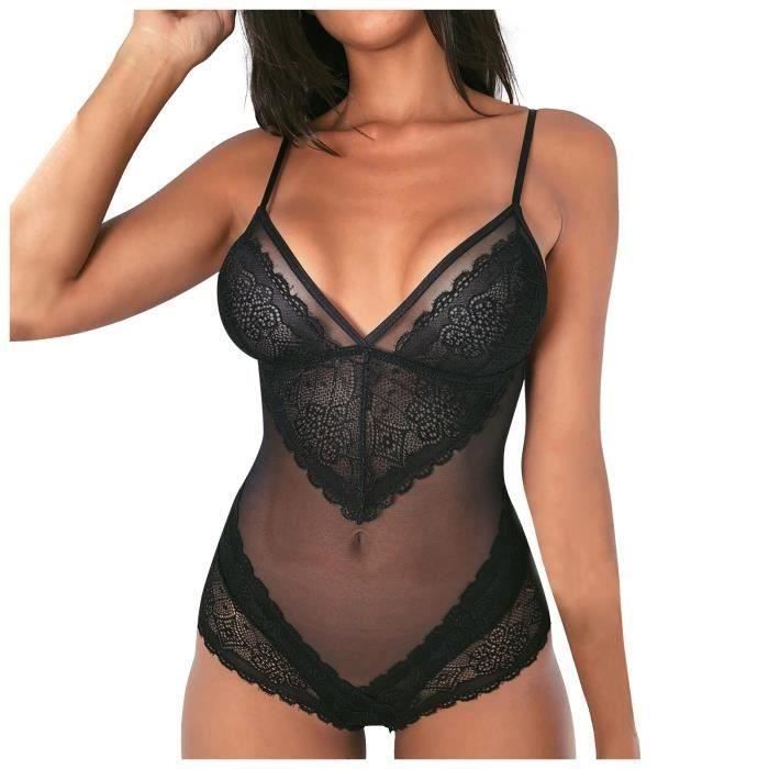 TRESORS Mesdames Lingerie Sexy Transparente Une Pice Pyjama En